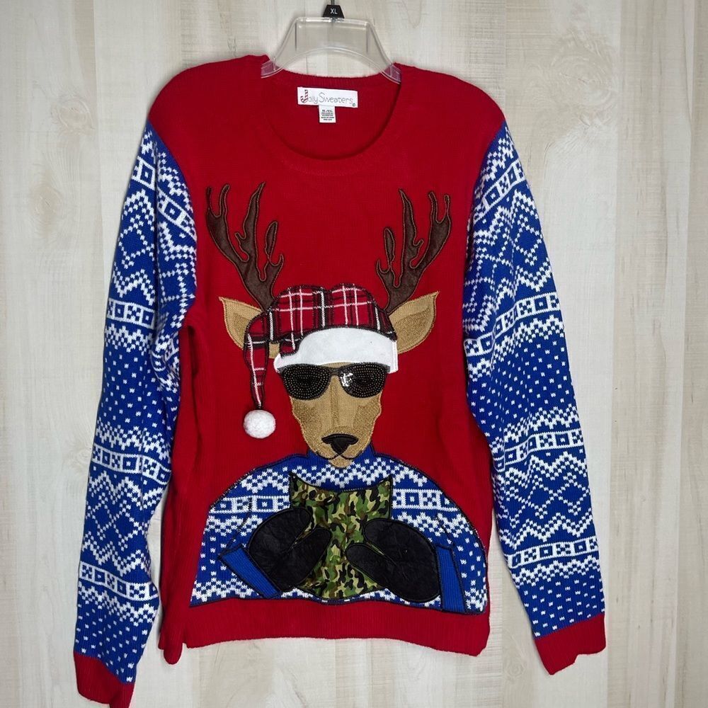 Jolly Sweaters red Christmas sweater reindeer, size XL‎